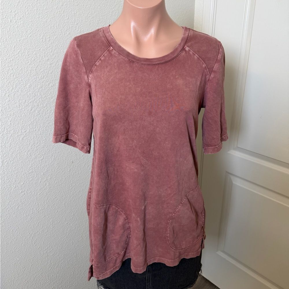 LOGO By Lori Goldstein Mauve Short Sleeve Top Sz XS